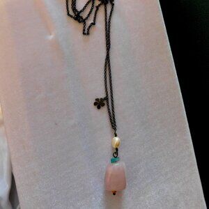 Ladies Pilgrim Pink Stone Necklace